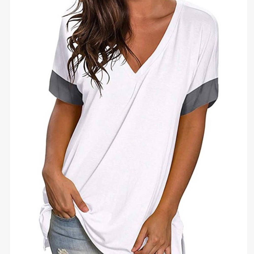 *Lowered Price* Contrasted Tee in Blue and White NWT